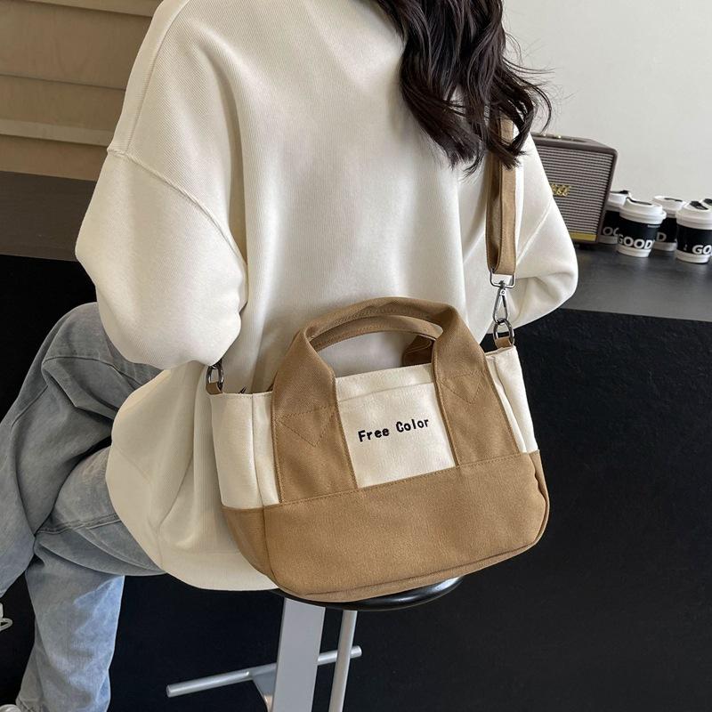 Японская холщовая сумка Harajuku Hand Carry Niche Simple Casual Shoulder Bag Большая вместимость женская сумка