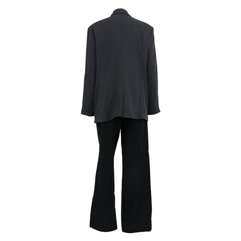 Женский костюм из 2 предметов, элегантный пиджак с карманом на пуговицах и длинным рукавом, высокая талия, прямые брюки, женский офисный наряд 2025 года на весну и осень