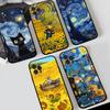 Ван Гог Звездная ночь Подсолнух Для IPhone 16 17 14 15 Pro Max 13 11 12 Mini Plus Силиконовый чехол для телефона Мягкий ТПУ