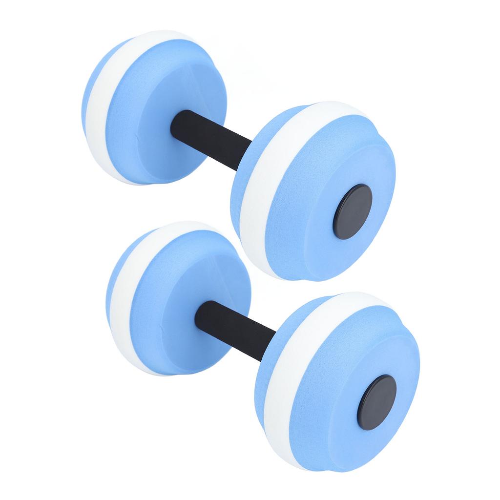 2PCS Water Dumbbells EVA Floating Dumbbell Fitness Barbells Equipment for Water Aerobic Exercise Blue and White