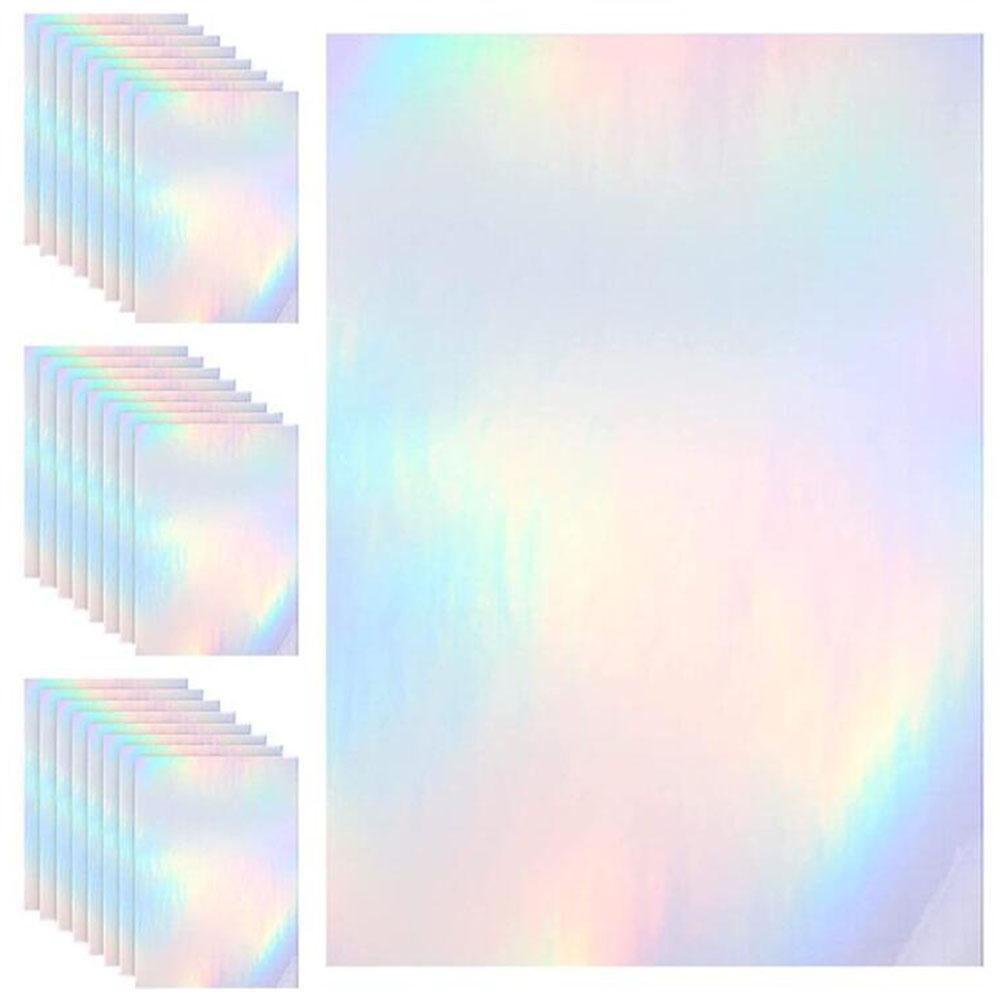 Holographic Glitter Laser Self Adhesive Waterproof Vinyl Stickers A4 Size Overlay Photos Windows Laptops Decorations 10pcs Sets