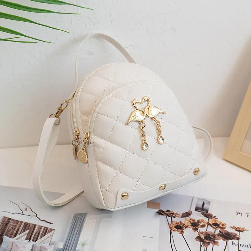 Мини-рюкзак для женщин, повседневный, милый, с вышивкой в виде лебедя, маленький рюкзак, кошелек для девочек, дамская сумка-портфель