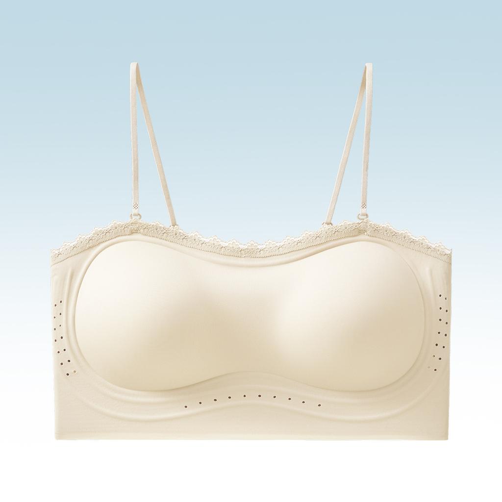 Spring and summer bra lace tube top thin shoulder strap anti-light fixed air cup beautiful back foundation integrated underwear women