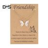 2Pcs/Set Friendship Necklace Meaningful Bright Luster Adjustable Extension Chain Decoration Gift Best Friend BFF Sister Butterfly Pendant Necklace