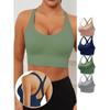 Seamless Wire-Free Sports Bra Perfect for Leisure Fitness Yoga Running with Anti-Shock Cushioning and Stylish Hollow Back Design