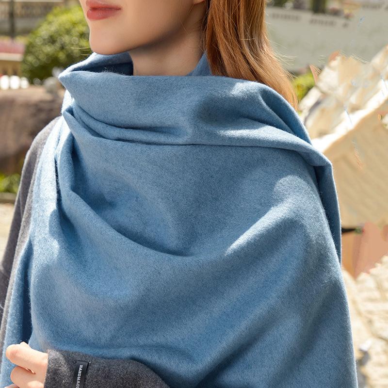 Wool Scarf Autumn and Winter Korean Style Cashmere Scarf Women's Winter New Style Women's Shawl Solid Color Scarf Versatile