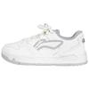 Li Ning Common 80s Классическая Мода Ретро Универсальные Толстая Подошва Удобные Нескользящие Износостойкие Низкие Кроссовки Мужские Кроссовки Белый Серый AGCV269-1