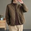 Women's Autumn and Winter Rhombic Cotton Jacket Solid Color Jacket