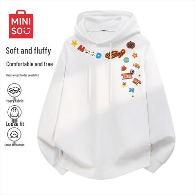 MINISO Мужская модная толстовка с капюшоном свободного кроя