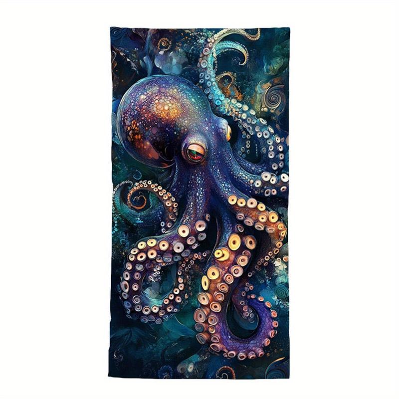 Colorful Octopus Beach Towel for Fun Patterned Sunscreen And Windproof Suitable For Swimming Pool Camping Travel Blanket