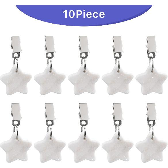 Metal Clip Tablecloth Weights Star Table Cover Weights Stone Table Weights Hangers Tablecloth Pendant for Picnic Dinner Teardrop