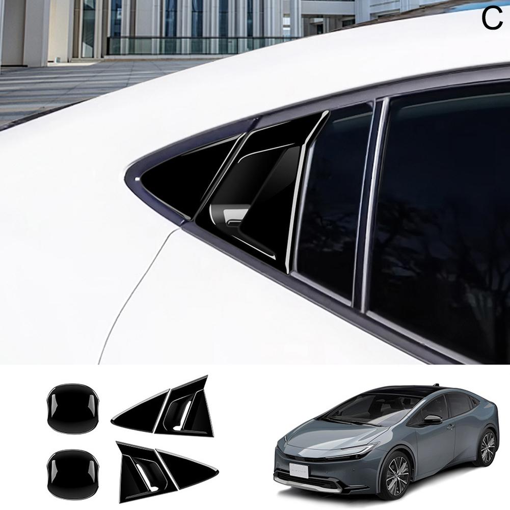 Для Toyota Prius 60 Series 2023 2024 ABS черный карбоновый каркас ручки задней двери задний треугольник отделка внешние аксессуары