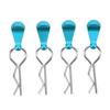 4 шт. Штырьки-клипсы для кузова RC-машины, нержавеющая сталь, форма R, универсальные для 1:8 1:10 радиоуправляемых автомобилей, синие
