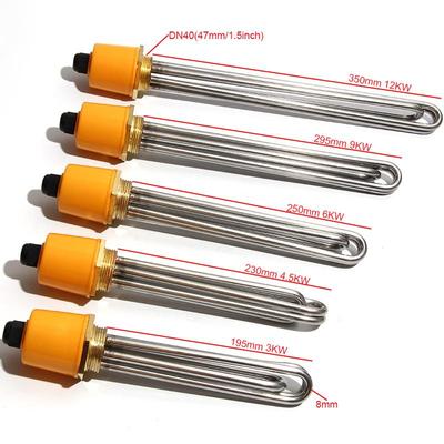 LUJINXUN Нагревательный элемент для воды DN40/1.5" 47мм Медная резьба Промышленный погружной водонагреватель Сопротивление 220В 3-12кВт 201SS 1шт