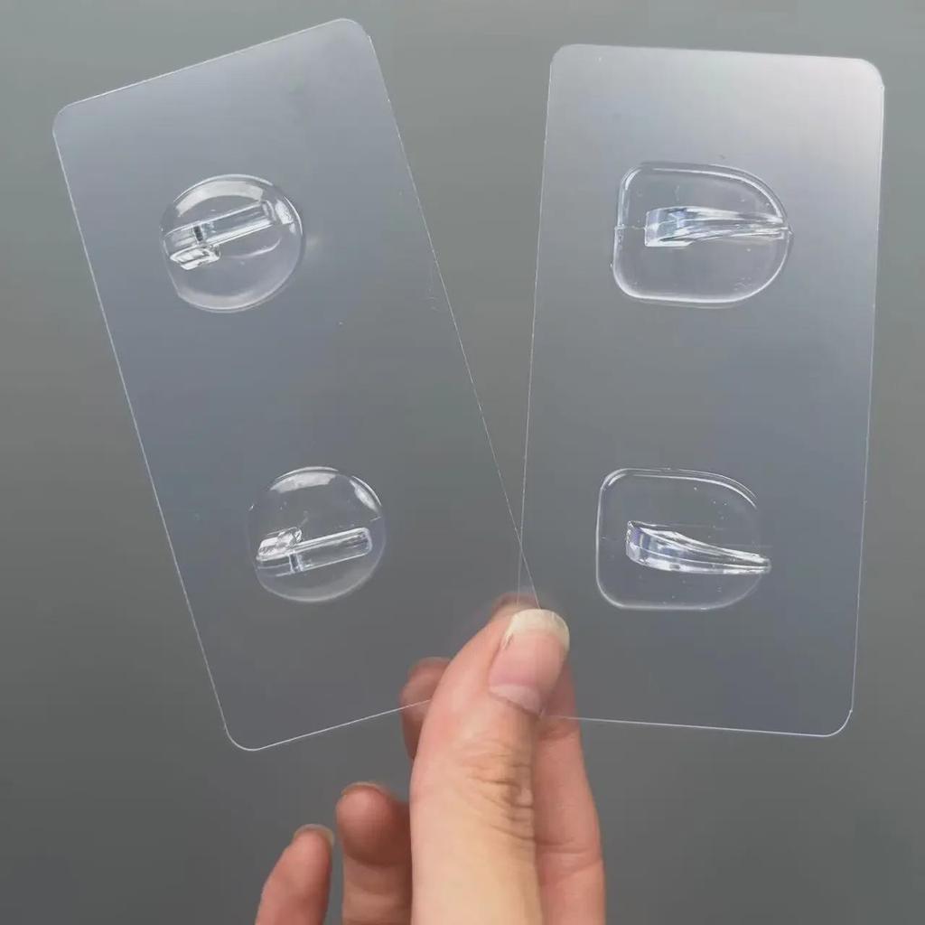 Transparent Double Hook for Bathroom and Bedroom – Adhesive, Punch-Free Design