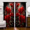 2 шт., Красивые красные розы, защита конфиденциальности, занавеска для гостиной, романтическая мечта, креативное украшение, полупрозрачная занавеска для спальни