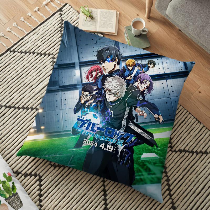 Наволочка с квадратным рисунком аниме «Blue Lock» с принтом «Isagi Yoichi Nagi Seishiro», мягкая, дышащая, для декора спальни, для фанатов