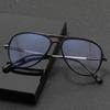 Classic Pilot Fashion Glasses - Double Bridge, Flat Top Design with PC Lenses for Men & Women Anti Blue Light