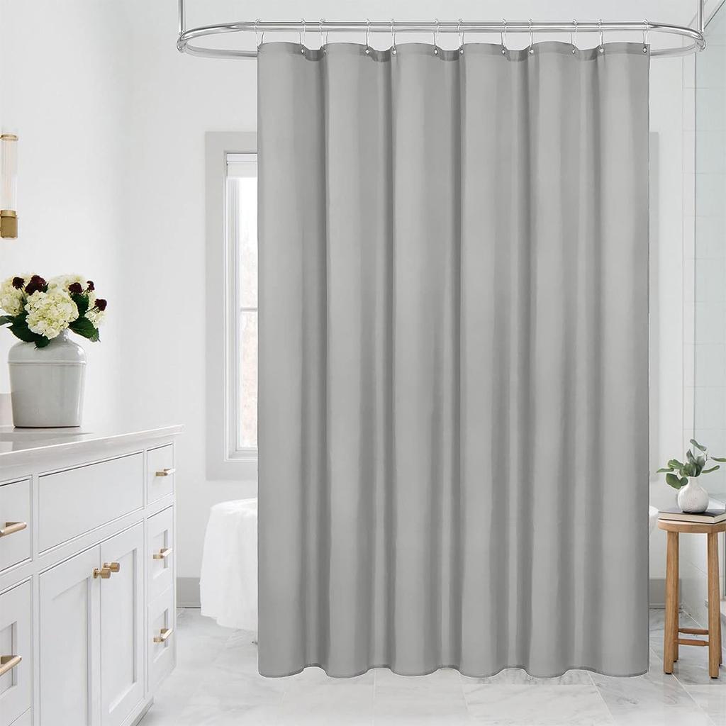 PEVA Waterproof Shower Curtain Mildew Bathroom Solid Curtain Wave Window Tulle Home Luxury with Hooks  Heavy S Fold Wavy Shower