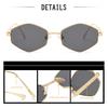 New Shiny Gold Geometric Sunglasses: Gradient Pink Lenses, Retro Octagon Frame for Beach & Fashion Outfits