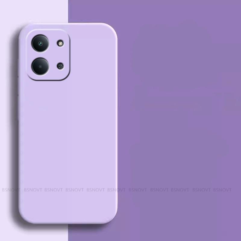 Ударопрочный чехол из жидкого силикона для Xiaomi Redmi 15C с квадратным дизайном
