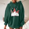 Женская мода для отдыха, рождественской вечеринки, пуловер с длинными рукавами и капюшоном с принтом, топ
