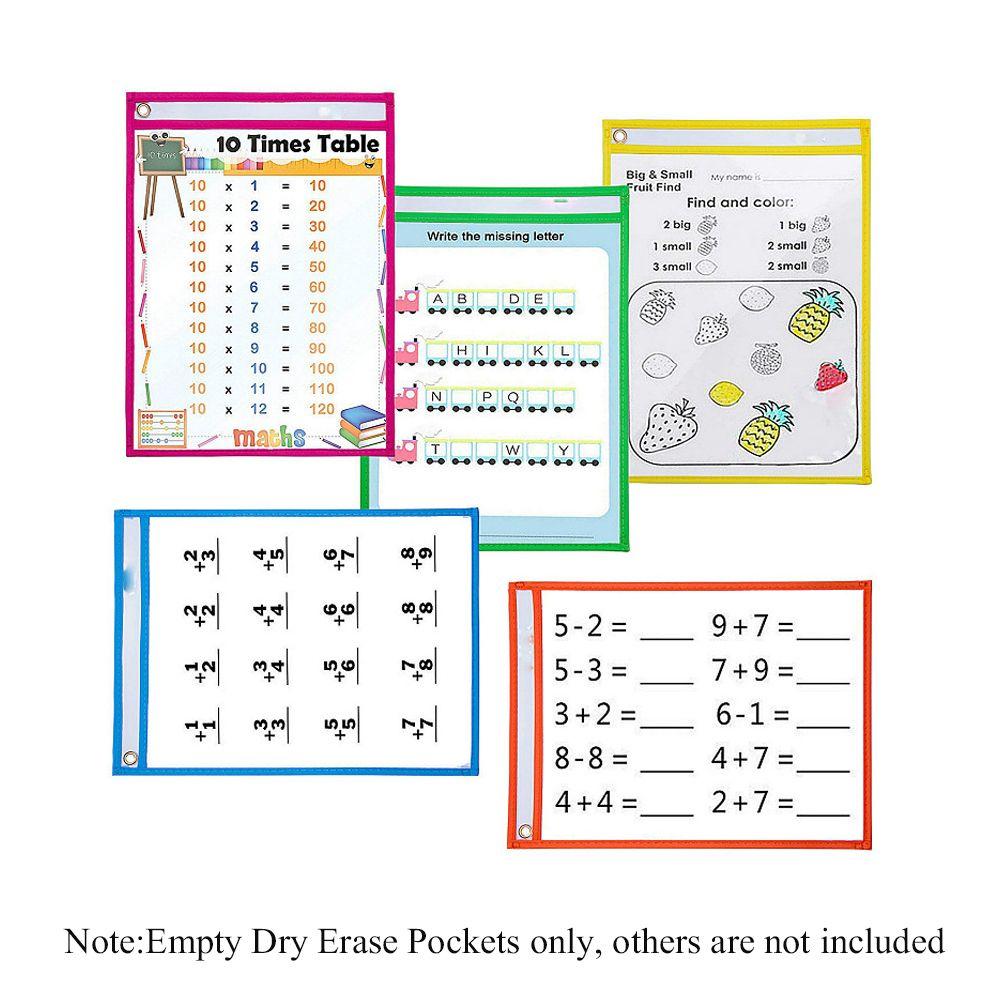 Durable Reusable Erasable Stationery Drawing Board File Pocket Dry Wipe Bag Teaching Supplies