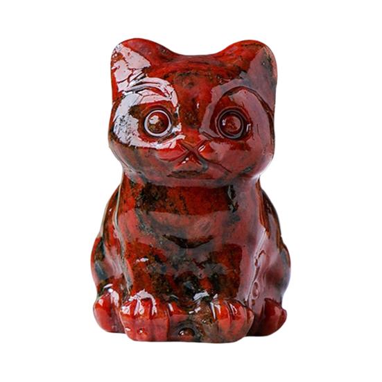 Гладкая фигура без заусенцев, китайская сидячая поза, статуя счастливого кота, статуя счастливого кота, орнамент из искусственного хрусталя, домашний декор