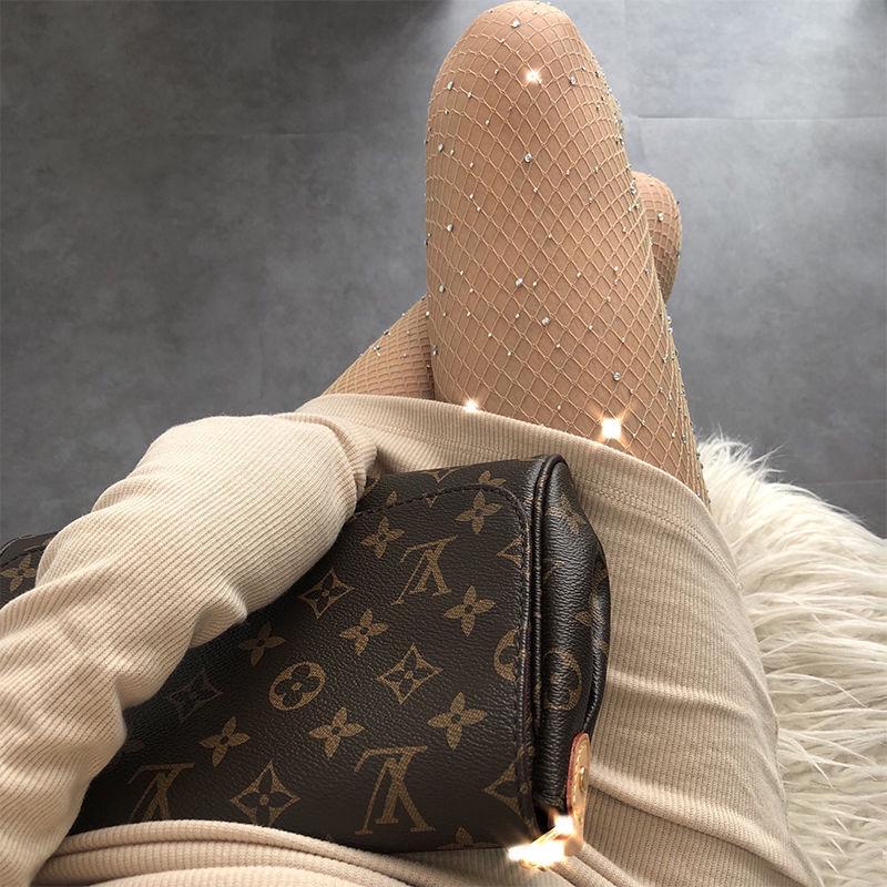 Горячие чулки Diamond Fishnet Black: Тонкие, сексуальные колготки знаменитостей весна/лето B17