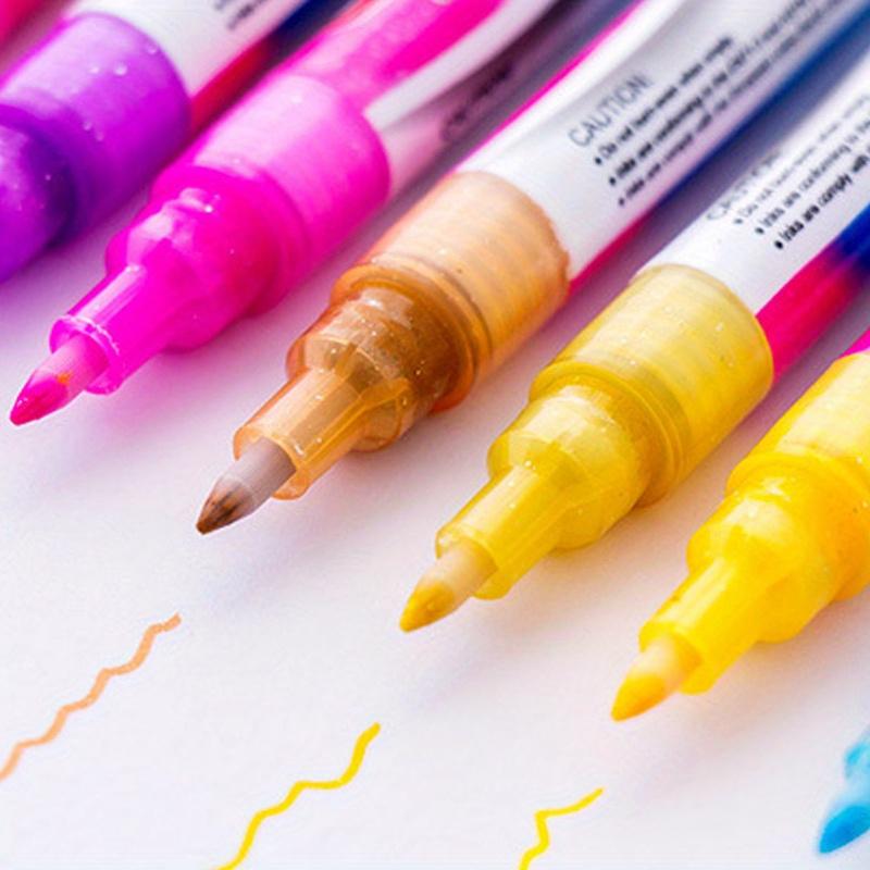 12 цветов маркера для выделения, новый набор мерцающих маркеров Squiggles, для искусства, рисования, создания эскизов, создания открыток, рождественских поздравительных открыток, поделок своими руками