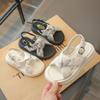 Girls Cross Sandals Children Summer Beach Shoes Thick Bottom Fashion Kids Roman Sandals Anti-Slippery All Match 2024 Summer New