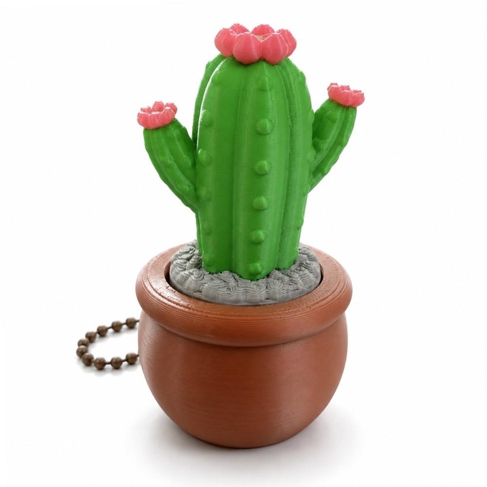 Funny Ball Cactus Finger Button Pendant 3D Printed Succulent Plants Keychain Kids Toy