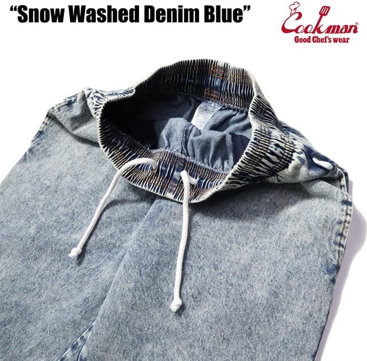 COOKMAN Chef Long Snow Work Denim Size Pants, Pants, Wash, Pants, Blue, M, 231-31821