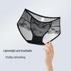 Audifen Women's Ultra-Thin Lace Embroidered Mid-Waist Briefs 2-Pack