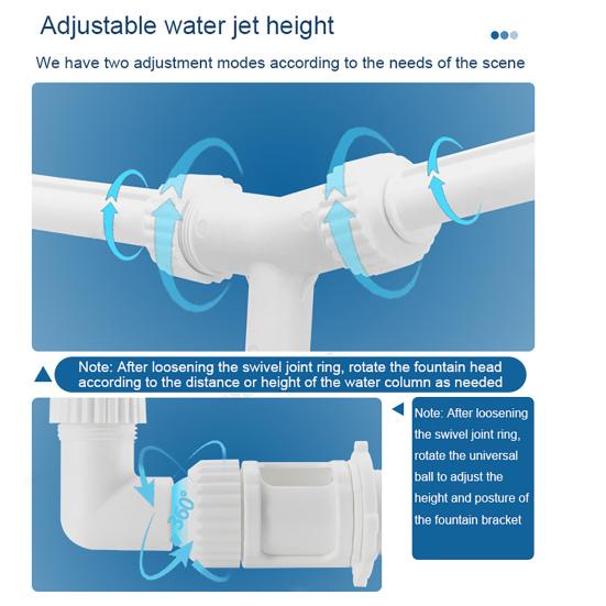 Solar Pool Fountain Adjustable Fountain with 7 Color LED Lights Universal RGB Color Changing Waterfall Light with Remote Control