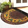 Полукруглый напольный коврик в американском стиле, ретро коврик для входной двери и ванной комнаты, прочный и подходящий для украшения дома.