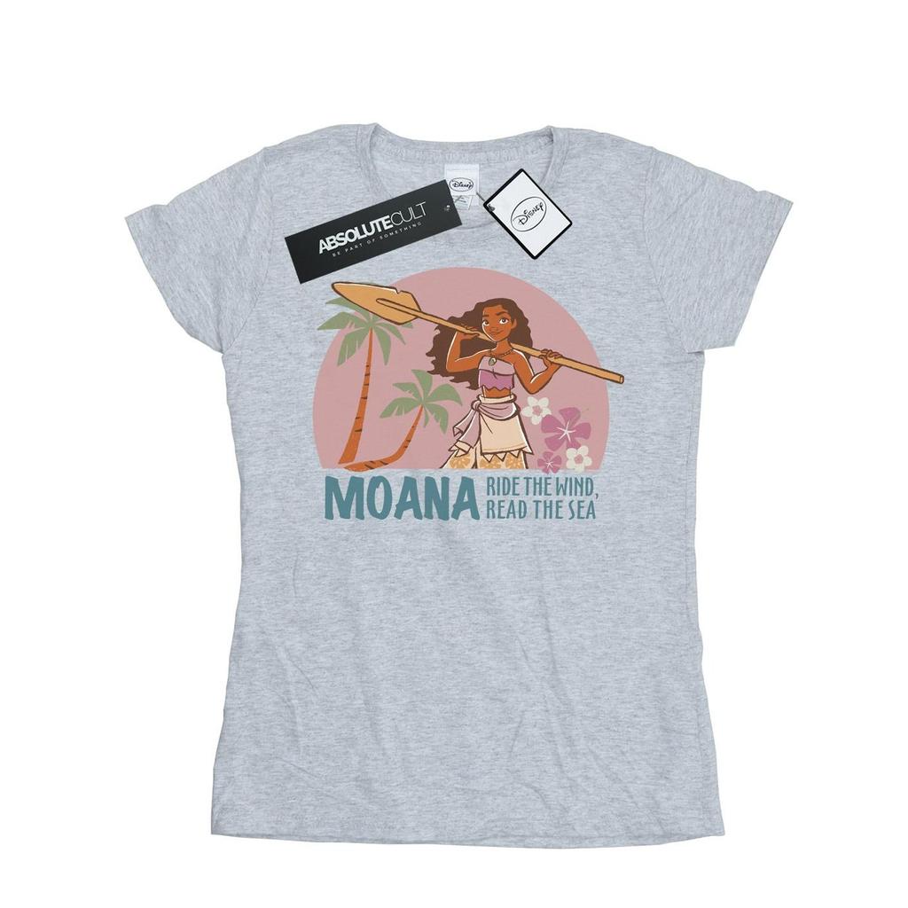 Disney Womens/Ladies Moana Read The Sea Cotton T-Shirt