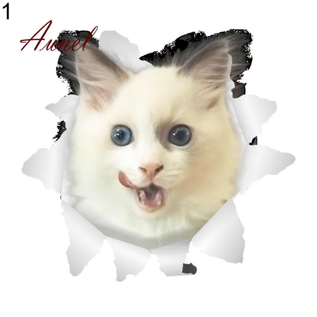 3D термоаппликация с кошкой для ванной, туалета, декора стен