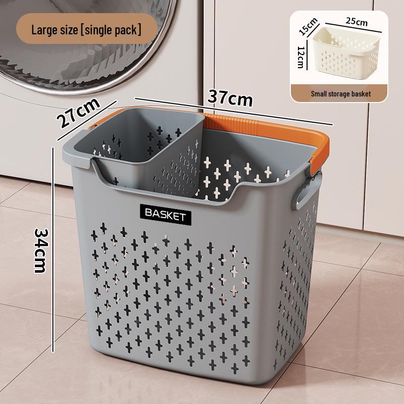 Large Capacity Plastic Laundry Basket - Handheld Dirty Clothes Hamper for Bathroom and Household Storage