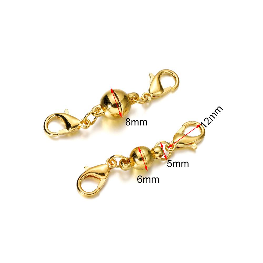5Sets Copper Magnetic Clasps With Lobster Clasps Connectors for Necklaces Bracelets Clasp Hooks DIY Jewelry Making Findings