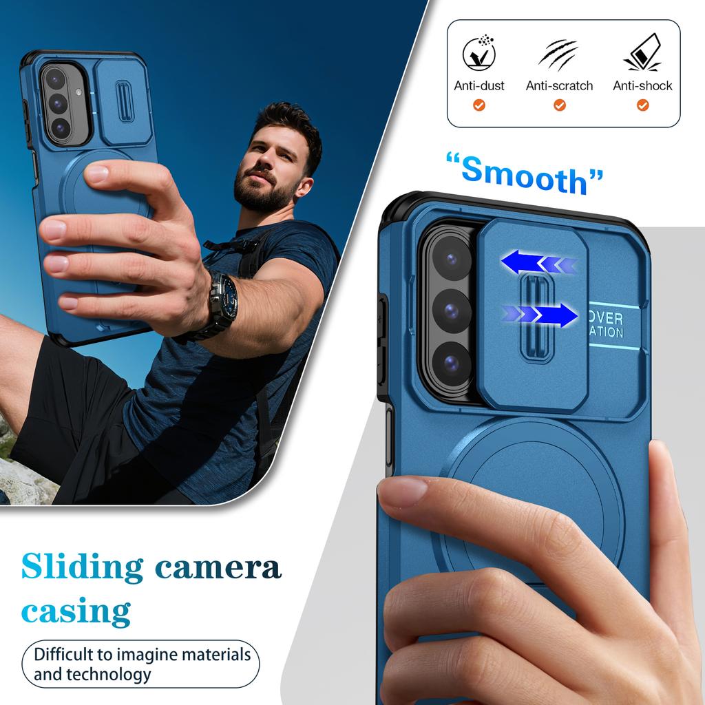 Беспроводная зарядка Складная магнитная подставка Чехол для Samsung Galaxy A17 5G S25 FE A56 A26 A36 A16 S24 Ultra S25 Plus