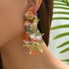 Premium Flower Earrings Color Crystal Acrylic Design Stud Earrings Women's Versatile Earrings Wholesale