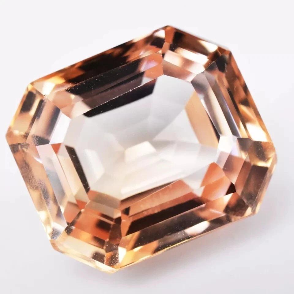 Golden Morganite Natural 9+ Ct Asscher Cut Fabulous Certified Loose Gemstone