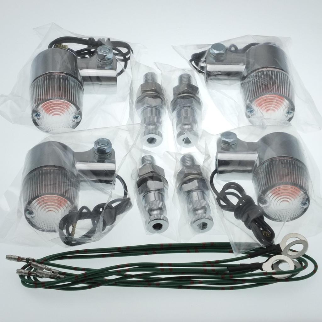 KITACO Round Mini Turn Signal Kit Dream 50 50/Dax Chrome/Clear 830-0302137