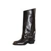 Polished Retro High Boots Women's 2025 New Niche Square Head Metal Buckle Knight Boots Old Trouser Boots Fashion Boots