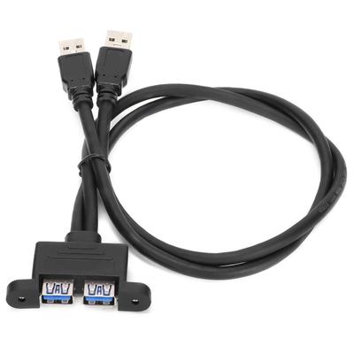 50см USB-удлинитель с 2 портами, двойной USB, header на переднюю панель, кабель для монтажа на панель, компьютерный аксессуар