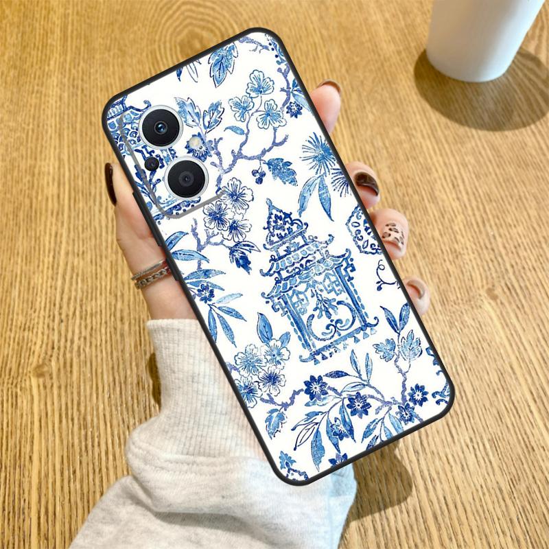 Сине-белый фарфоровый чехол для OPPO Reno 14 F 10 11 12 13 Pro 13F 12F 11F 7 8 Lite Чехол для OPPO Find X6 X5 X8 X9 Pro