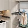 Pull Type Invisible Drying Racks No Hole Balcony Folding Drying Rack Clothing Drying Rack  Indoor