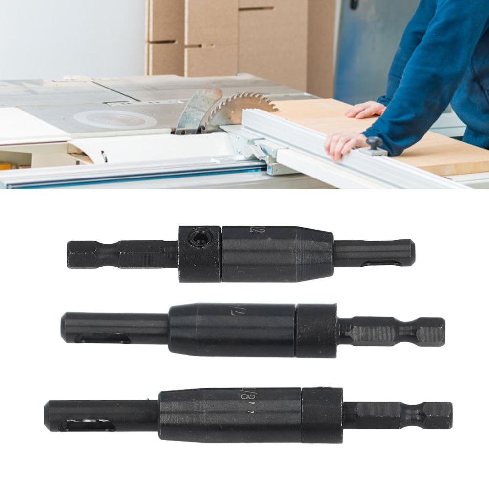 3 PCS Hex Shank Hinge Drill Bit Center Hinge Drill Bit Cabinet and Door Hinge Installation