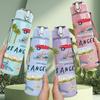 1PC Los Angeles Travel Scenery Pattern 750ml Color Plastic Sports Water Bottle Leakproof Flip Straw Lid Suitable for Sports Office Home Use
